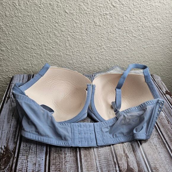 Victoria's secret blue and tan lacey Dream angles lined demi bra size 36DD - Picture 3 of 6